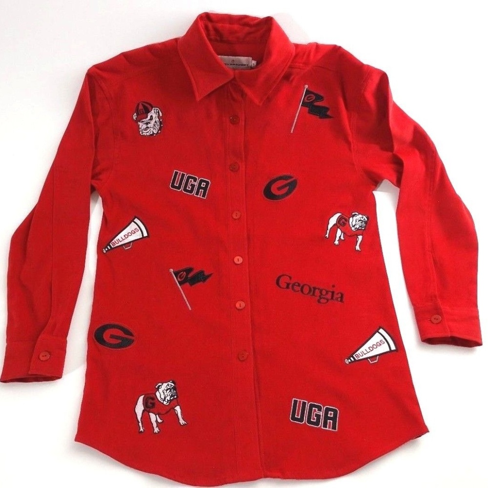 UGA Dress Button Up Shirt -Castles Sport-Sz Small